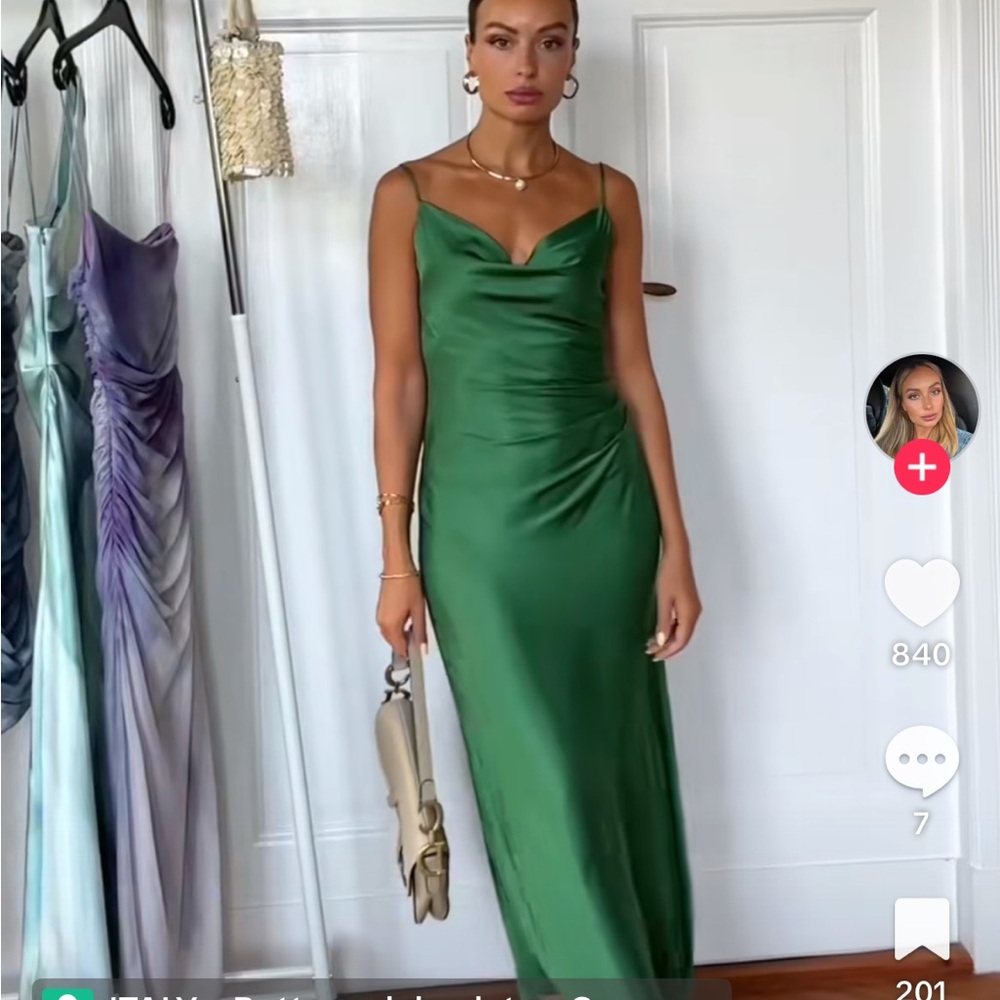 Zara Emerald Green Satin Wedding Dress